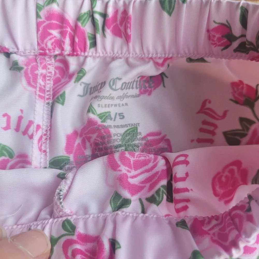 Juicy Couture Pink Rose Pajama Set‎ Sleepwear Girls 4/5